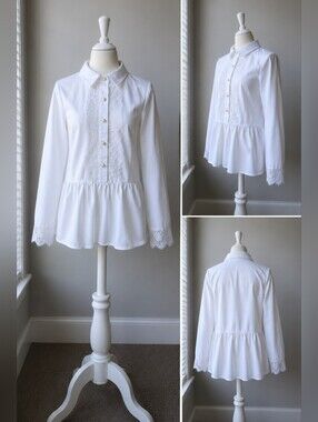 Ivanka Trump White Lace Blouse – Size S (Relaxed Fit)